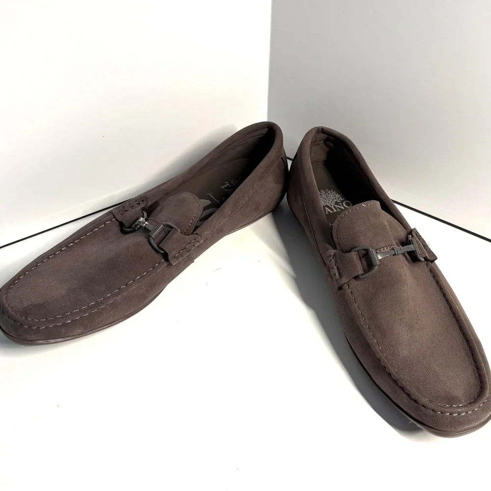 Tayno Men's Dark Grey Suede Bit‎ Loafers in Size